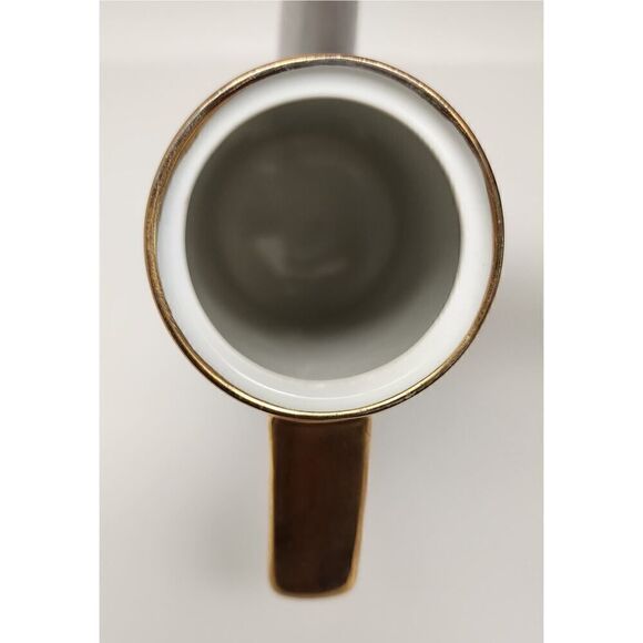 VINTAGE 1970s  HAND PAINTED COFFEE TEA POT, ROSES & GOLD - Picture 9 of 14